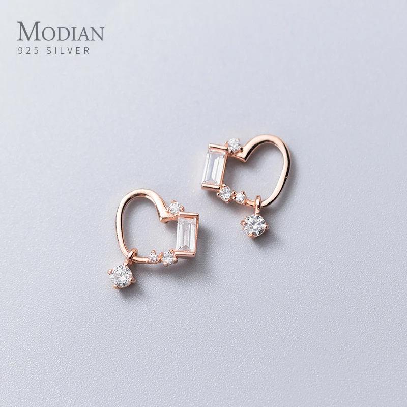 MODIAN нерегулярные ухо шпильки для Для женщин 925 пробы серебряные блестящие