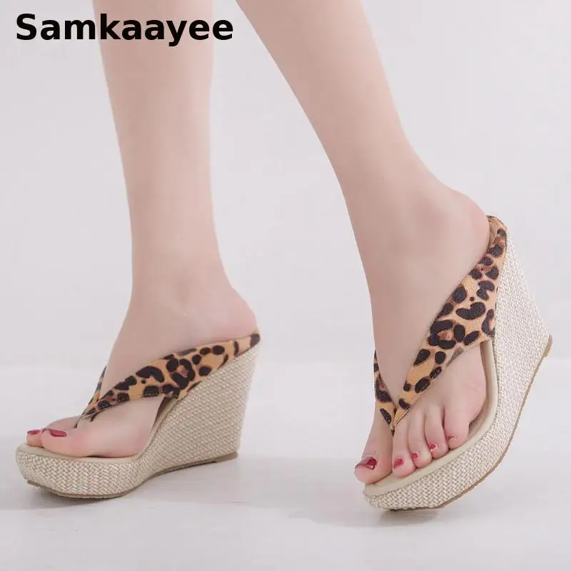 Женские сандалии на танкетке летние шлепанцы высокой платформе 9 5 см Размеры 33-43