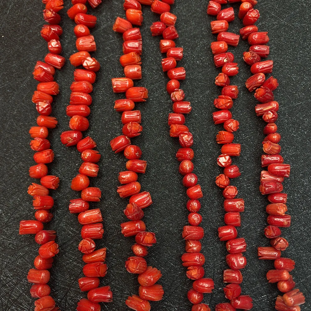 

Natural Coral Carving Flower Beads 8mm Sea Bamboo Coral Rose Beads Charm Jewelry DIY Bracelet Necklace Earring Accessories