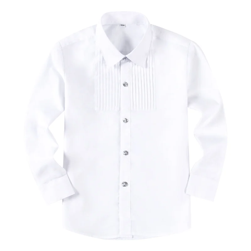 Рубашка с длинными рукавами для мальчиков Белая школьная форма Свадебный костюм