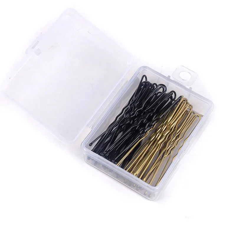 

40 Pcs/Box Women Hairpins Girl U Shaped Hairpin Hair Clips Waved Hair Styling Jewelry Pin Metal Hair Barrettes Headwear Hairgrip