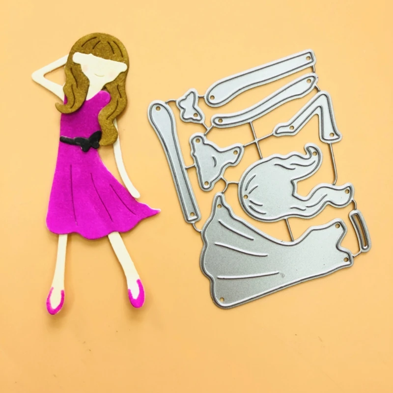 

Summer Girl Metal Cutting Dies Stencil Scrapbooking DIY Album Stamp Paper Card