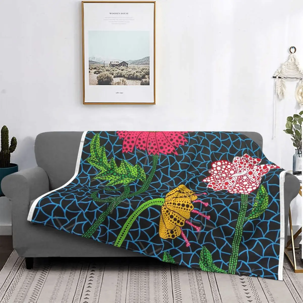 

Yayoi Kusama Art 2-colcha a quadros para cama, manta de пикник, Colcha de verano