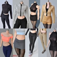 16 sexy female clothes one shoulder t shirt vest stretch zipper tights khaki long sleeve top leather shorts pencil trousers