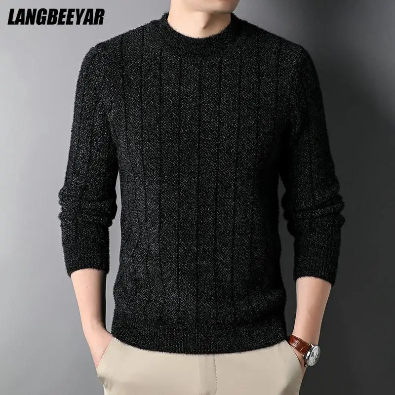 

Top Grade Thick New Fashion Brand Knit Pullover Warm Sweater Autum Winter Woolen Oneck Casual Mens Knitted Jumper Clothes 2022