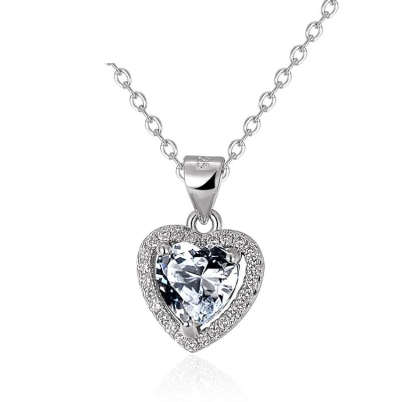 

FEH4 Sterling Silver Necklaces for Women Heart Jewelry Silver Pendant Necklace