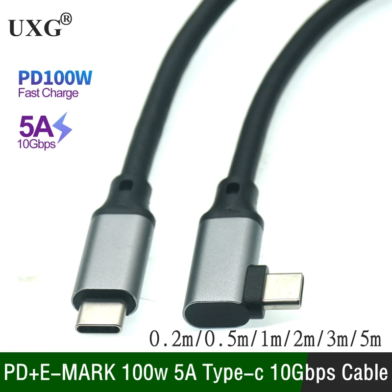 

TYPE-C To C Cable USB C 5A E-MARK PD 100W USB 3.1 Gen2 10Gbps 4K 60Hz Video Charging Data Power Line For VR Computer Laptops 5m