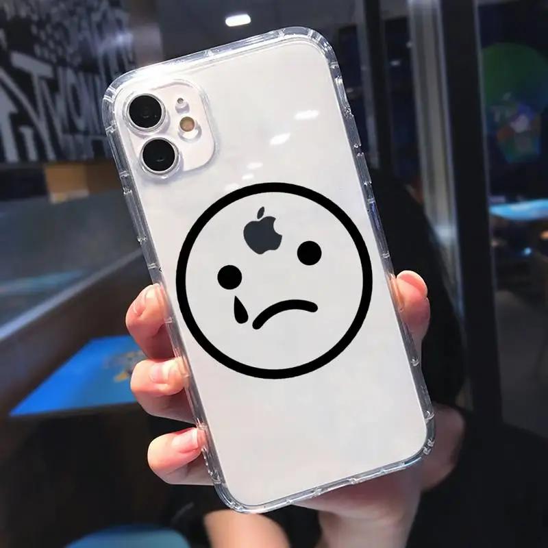 

Cartoon cute funny smiley expression Phone Case Transparent for iPhone 11 12 mini pro XS MAX 8 7 6 6S Plus X 5S SE 2020 XR