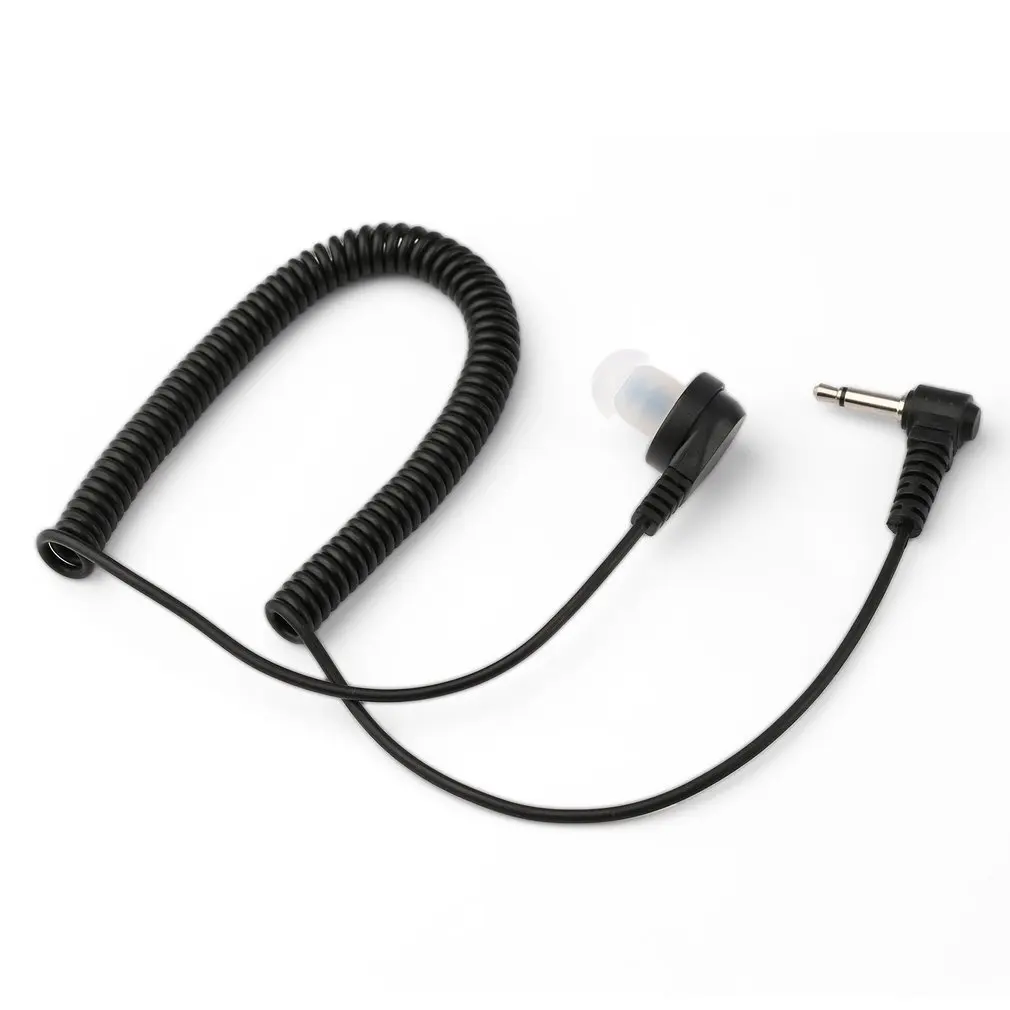 ordinary 3 5mm single listenreceive only covert acoustic tube earpiece headset for two way radio speaker mic microphone free global shipping