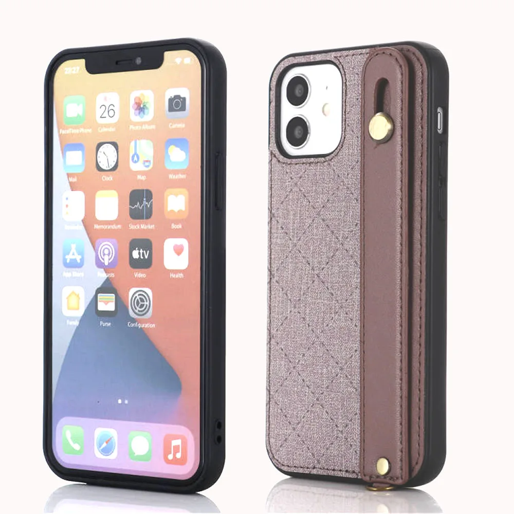 

For iPhone 11 12 Pro Max 12Mini XS Max SE 2020 Magnetic Leather Case lattice Card Holder Stand Prote ction Caser