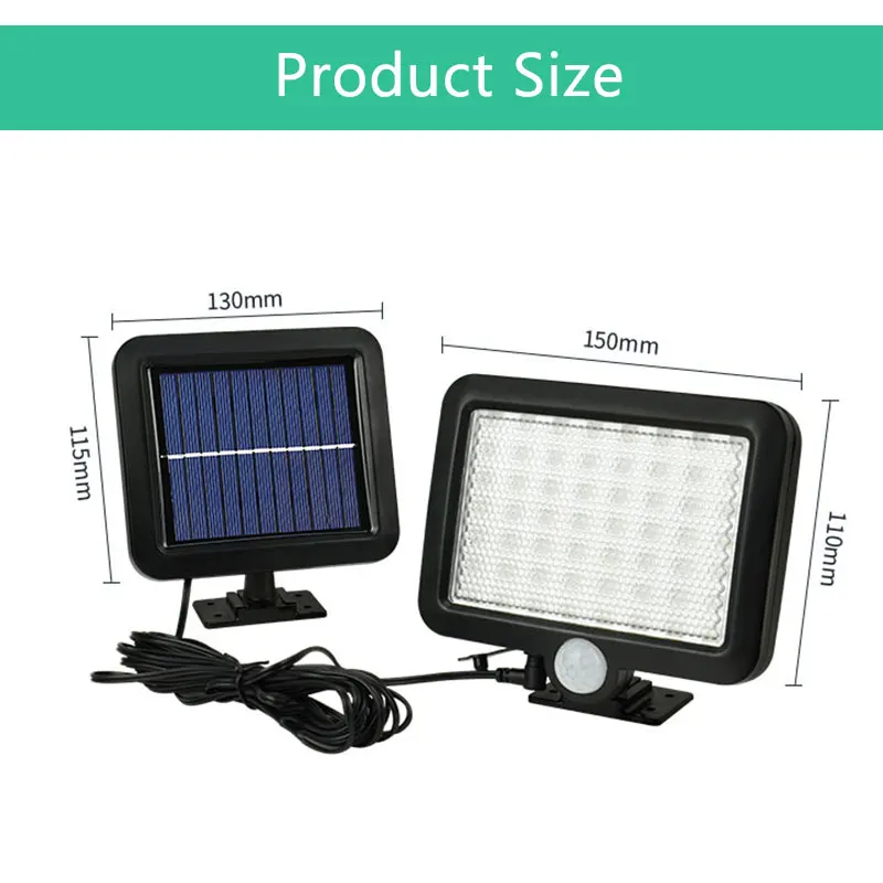 56 LED Outdoor Solar Wall Light PIR Motion Sensor Lamp Waterproof Infrared Garden | Освещение