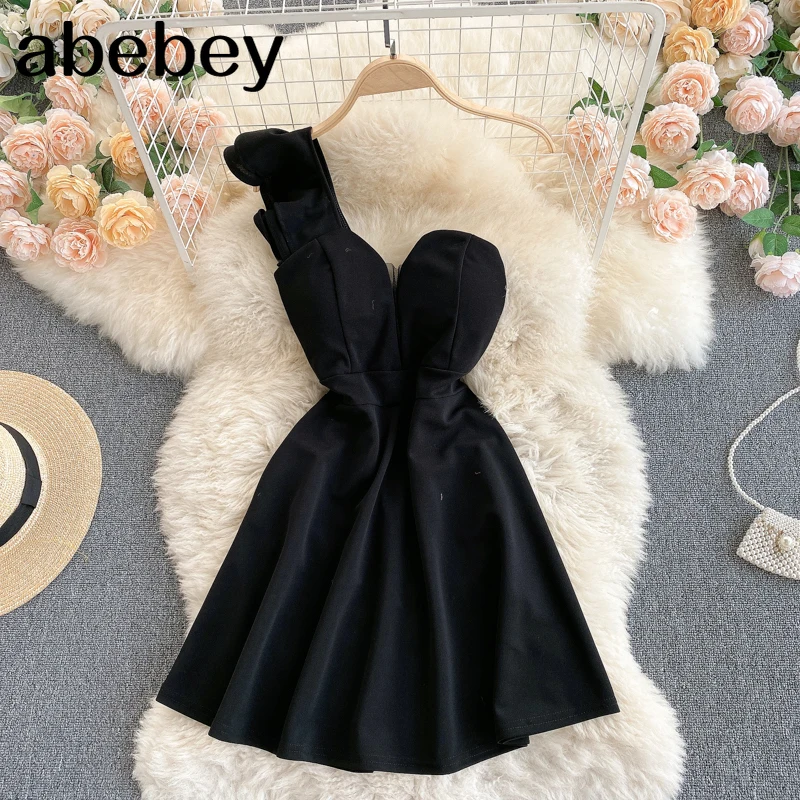 

Женское асимметричное платье на бретельках, летнее однотонное пляжное платье миди с открытой спиной и оборками, а-силуэт