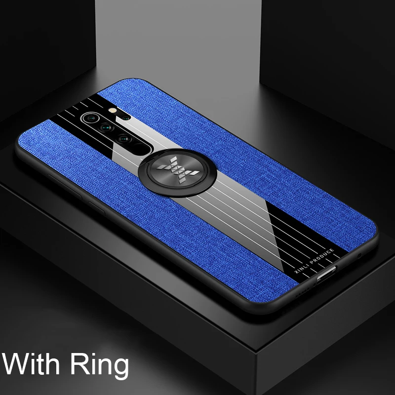 Blue With Ring For Xiaomi Redmi Note 8 Pro Case Matte Cover For Xiomi Xiaomi Redmi Note 8 Note8 Shockproof Phone Case Magnetic Ring Holder - Цвет: Blue With Ring