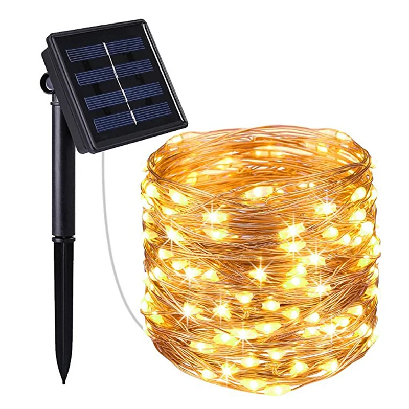 100 LED 10 м/20 м Солнечная приведенная в действие светодиодная RGB Фея светильник