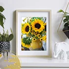HUACAN DIY алмазное Рисование Подсолнечник полностью Квадратный бриллиант, 5D Вышивка Цветочная мозаика Стразы Вышивка крестиком украшения