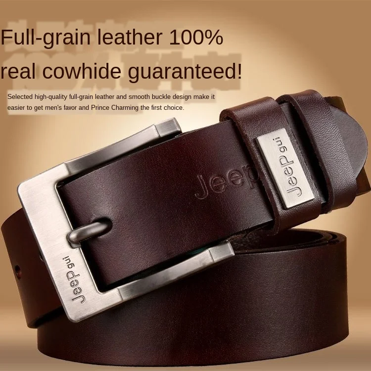 Натуральная кожа для мужчин Высокое качество черный пояс с пряжкой джинсов из