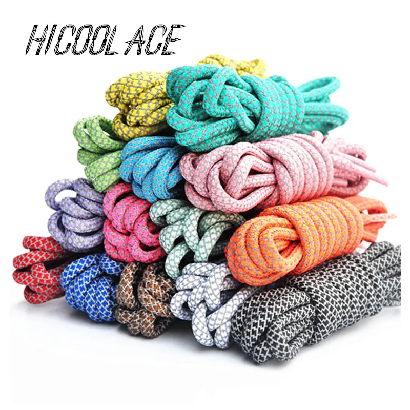 

2020 New 49" Safe 3M Reflective Rope Laces Round Reflective Shoe Laces Running Shoestrings Flash Shoelaces for 350 Sneakers