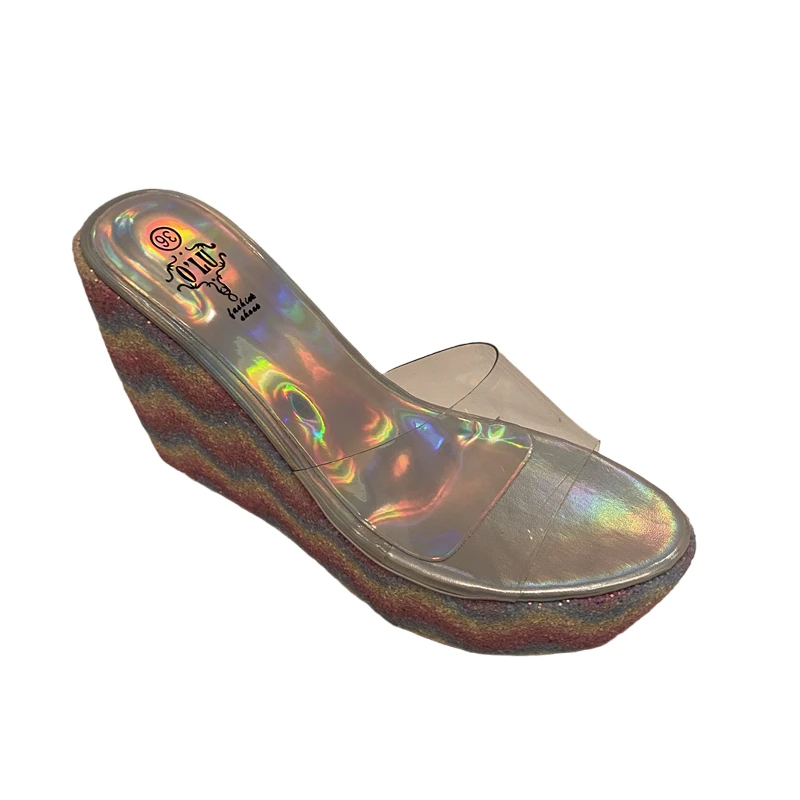 

Summer New Transparent Women's Pumps Shoes Sequin High Heeled Women's Sandals