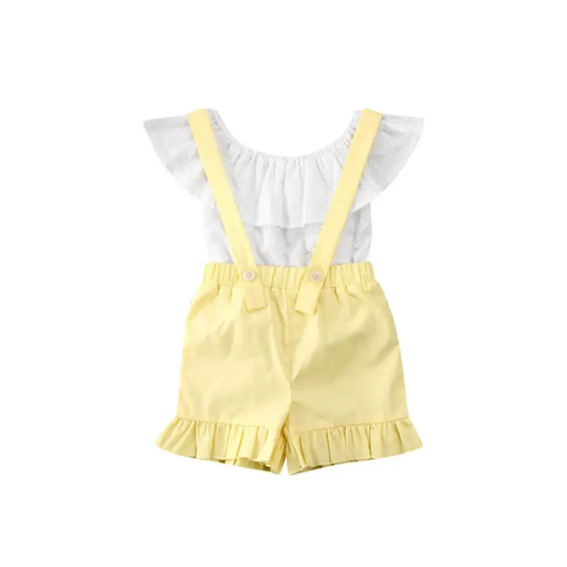 Комплект из 2 предметов одежда для маленьких девочек жилет с оборками без рукавов