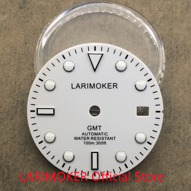 LARIMOKER/без логотипа 28 5 мм зеленый светильник-белый циферблат подходит для MINGZHU 3804