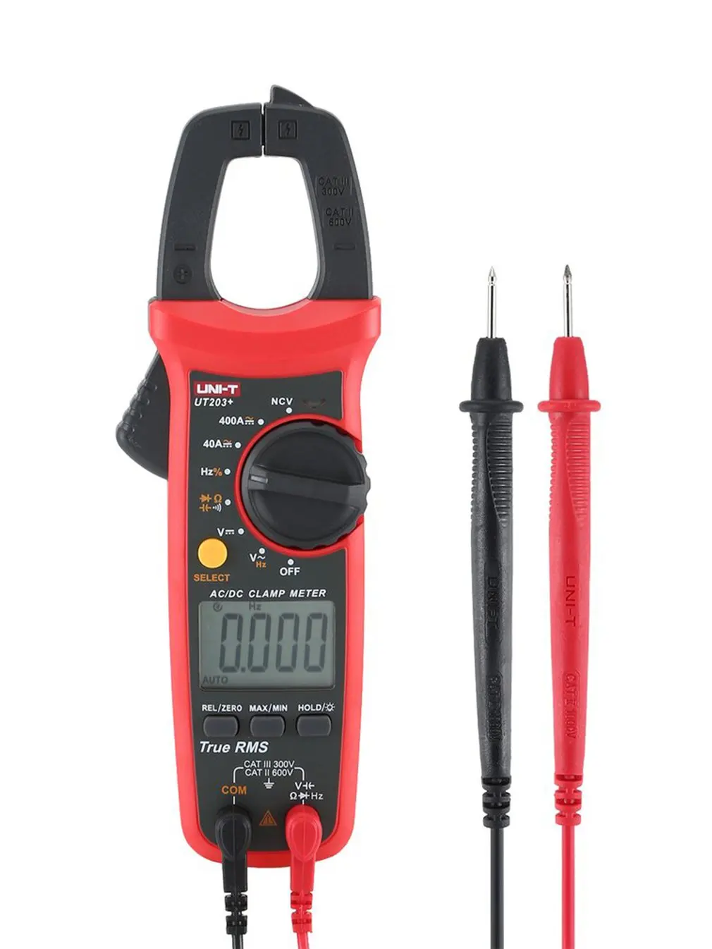 

UNI-T UT203+ Digital AC DC Current Clamp Meter Multimeter True RMS 400-600A Auto Range Voltmeter Resistance Test