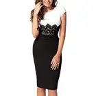 Женское платье, сексуальное кружевное лоскутное платье с коротким рукавом, облегающее платье До Колена, летнее платье, платья для женщин, женское платье