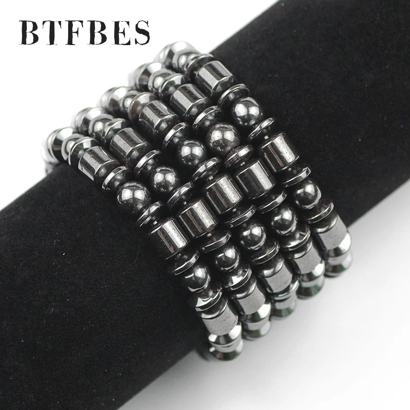Браслеты BTFBES из натурального черного гематита Женские Ювелирные