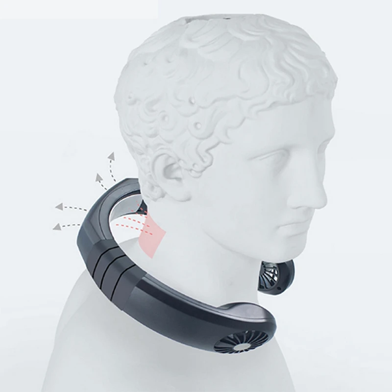 

USB Sport Fan-Rechargeable Personal Air Conditioner Neck Fan Cooler Portable Smart Dual Effect Cooling Fan neckband Portable Fan