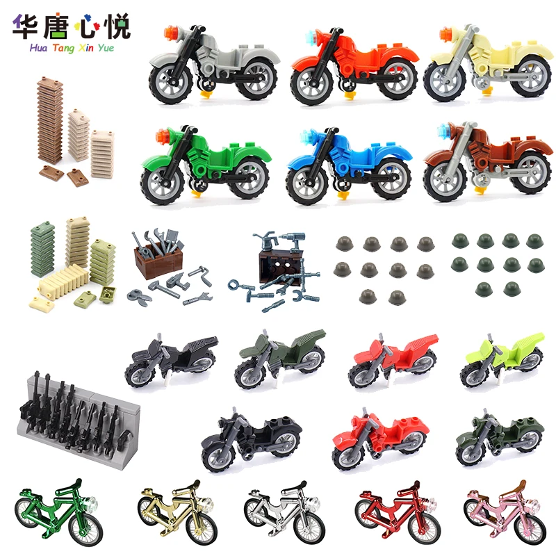 MOC Военная серия мотоцикл транспортное оборудование строительные блоки