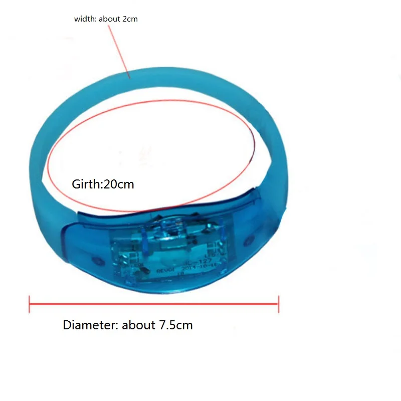 Силиконовый светодиодный светильник ящийся браслет со звуковым управлением