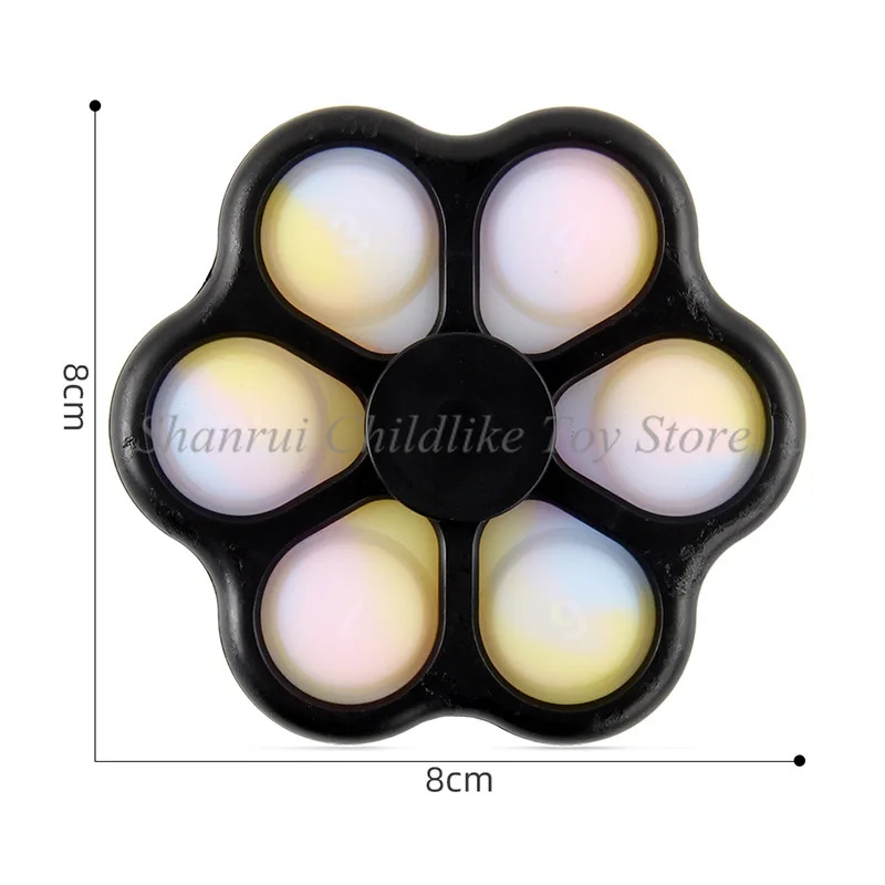 

5 Sides Novelty Fidget Spinner Toys Stress Relief Finger Fidget Pop It Flip Spinner Bubble Toys For Adult Kids Funny Toys