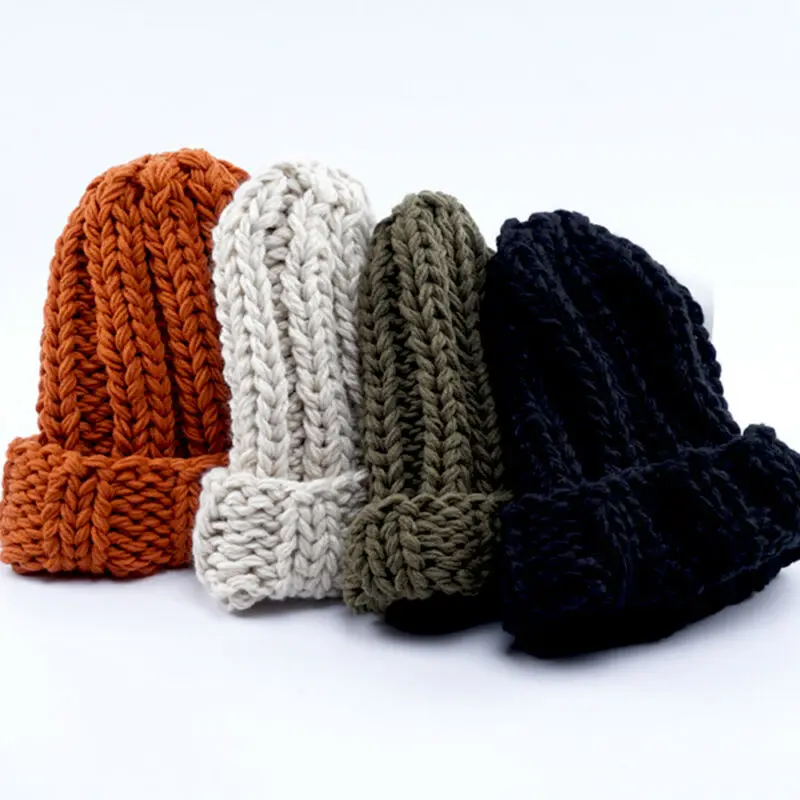 

Autumn Winter Warm Women Braided Crochet Wool Knitted Beanie Beret Ski Ball Cap Baggy Solid Hat Skullies