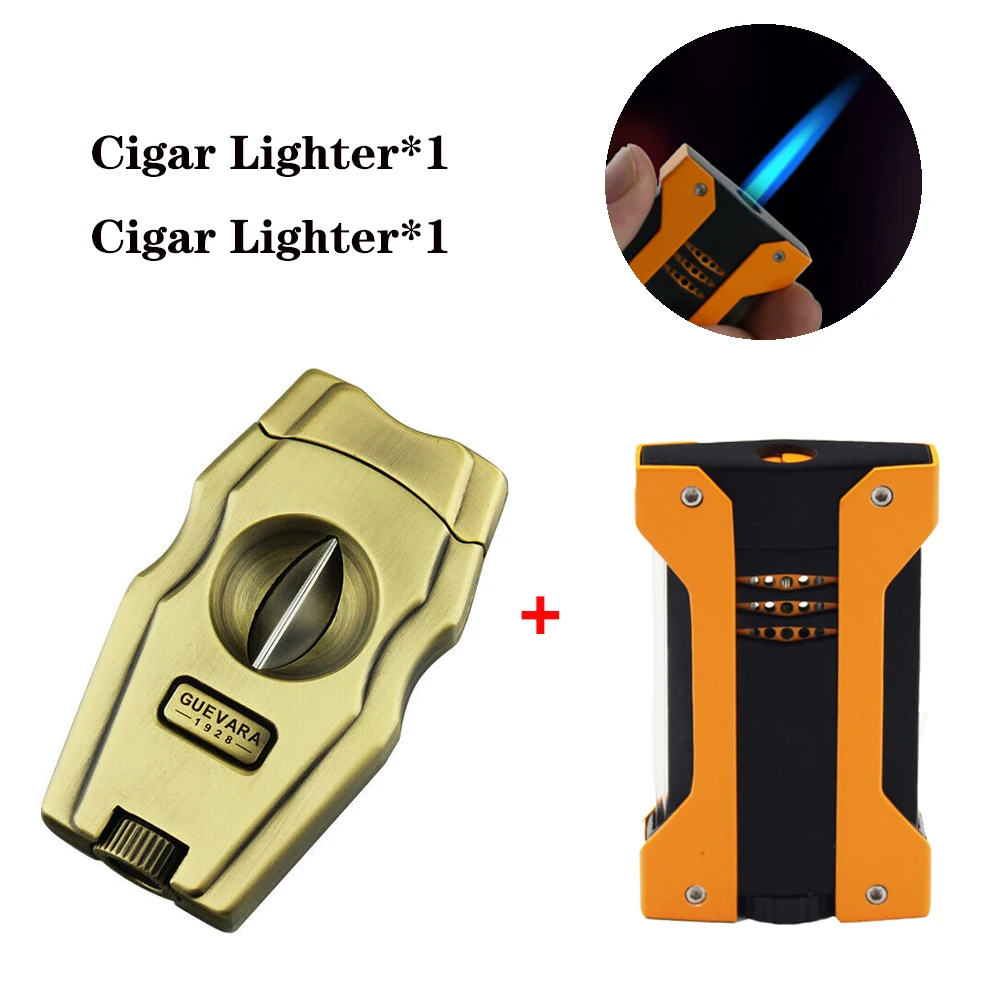 With Cigar Stand Cutter Windproof  Flame Butane Torch Refill