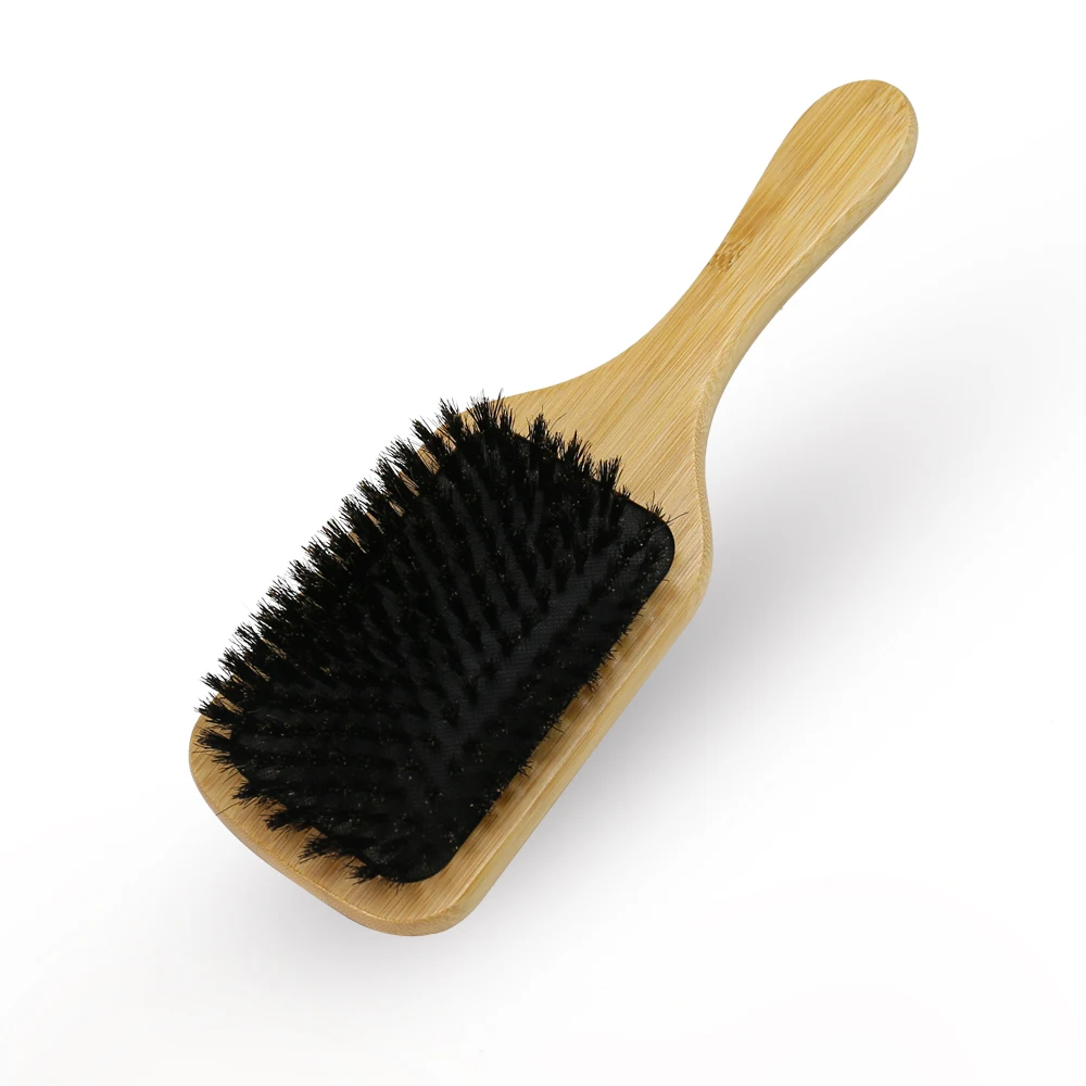 For Thin Curly Hair Handheld Comb Cushion Square Bulk Natural 100% Bristle Bristle Brush Bamboo Boar Hairbrush Hair Brush DREWTI