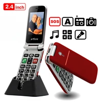 artfone cf241a flip big button mobile phone senior phone with charging cradle and 2 4 large screen for elderly2g
