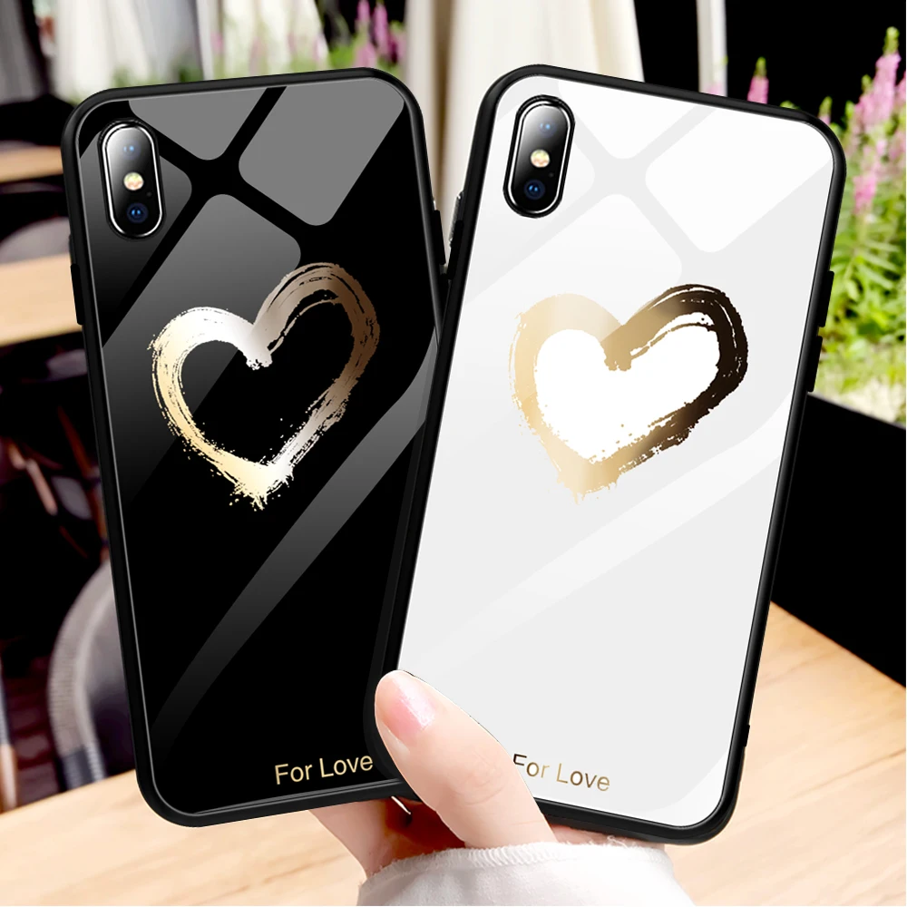 Чехол для пары задняя крышка iPhone X XS Max XR стеклянный чехол телефона 7 8 6S 6 Plus 7G 8G