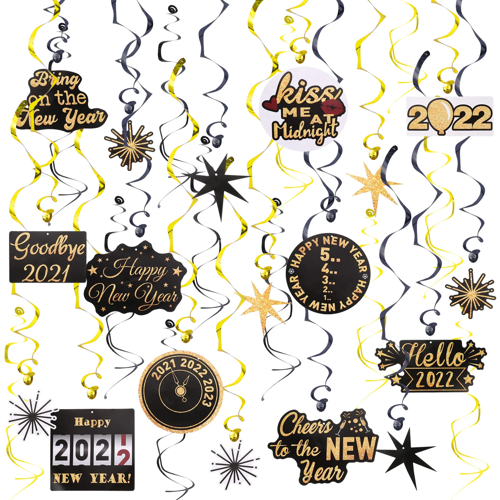 

30pcs New Year Swirls Hanging Decor Party Hanging Pendant New Year Supplies