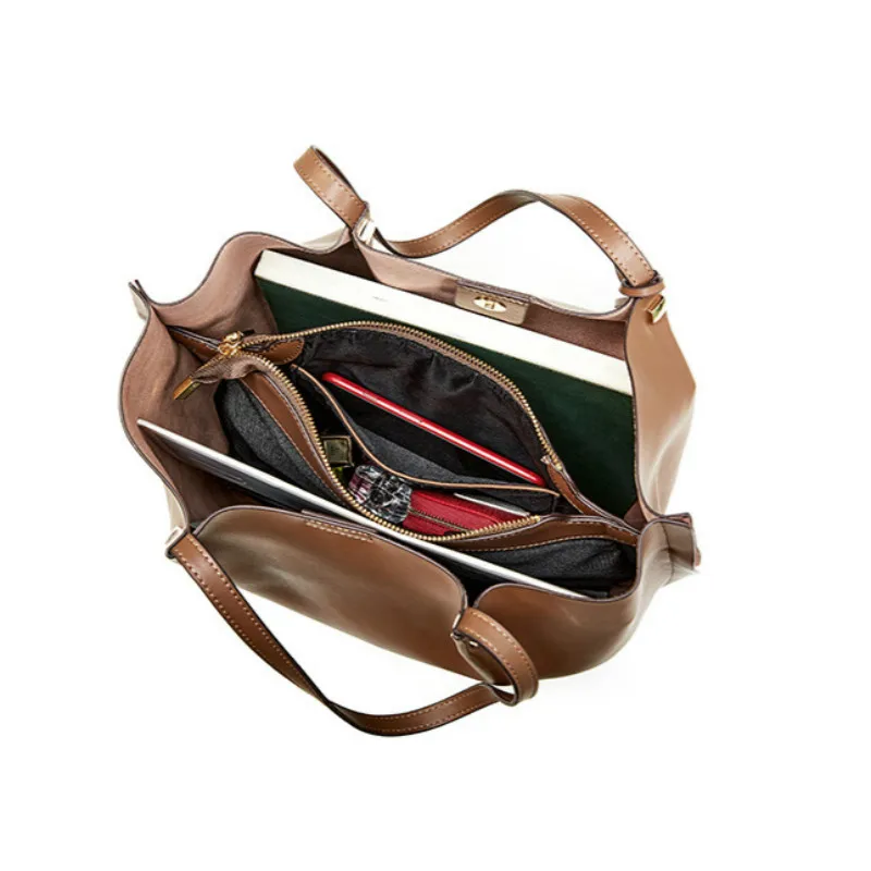

Winter Autumn new fashion Tote Bags genuine leather large capacity shoulder bag cowhide handbag sac main femme bolso mujer