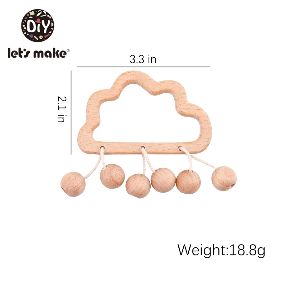 

Let's Make 5pc/lot Wooden Rattle Cute Cloud Animal Horse Beech Wood Baby Toy Wood Teething Holder Nursing Baby Teether