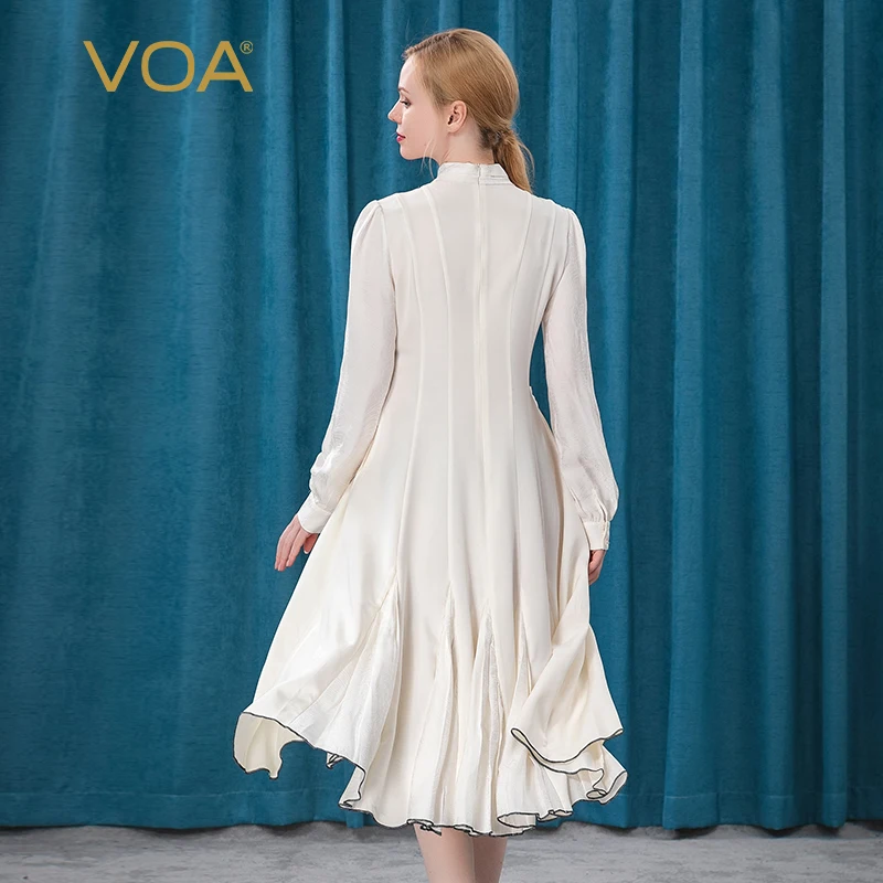 VOA белое шелковое длинное платье для женщин вечерние женские ночные летние