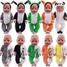 Одежда для кукол новорожденных 18 дюймов 43 см, Одежда для кукол с милым единорогом, комбинезоны, костюм для кукол 18 дюймов, американский и 43 см, для новорожденных