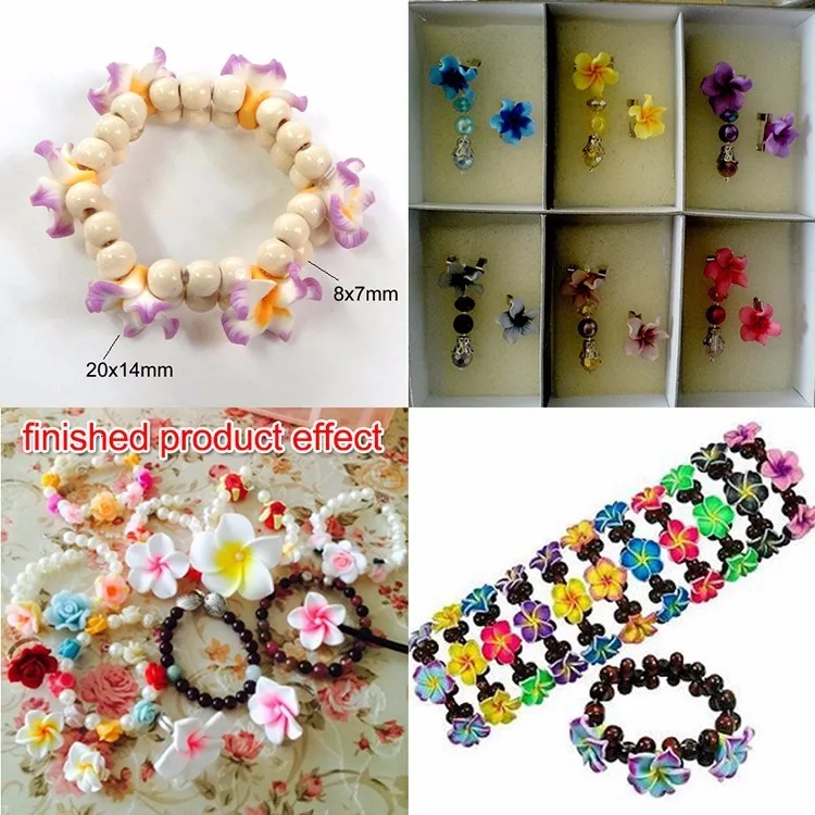 20 шт./лот 18 мм Fimo Полимерная глина искусственный Плюмерия цветок бусины Diy серьги браслет ожерелье Гавайи ювелирных изделий Аксессуары