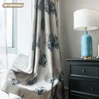 Занавеска для гостиной, столовой, спальни, с перьями, современная, пасторальная, изысканная, Минималистичная, полностью затененная, с матовым принтом