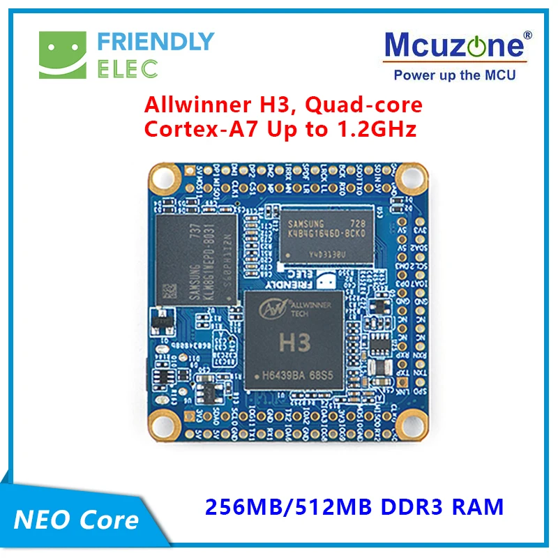 FriendlyELEC NanoPi NEO Core 256 МБ/512 МБ Allwinner H3, четырехъядерный Cortex-A7 UbuntuCore с Основной линией ядра 4. x. y