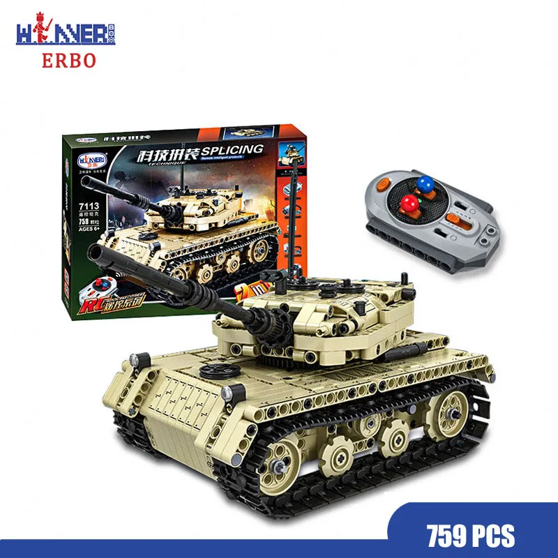 ERBO 759 шт военные строительные блоки Электрические RC танки тигра техника кирпичи