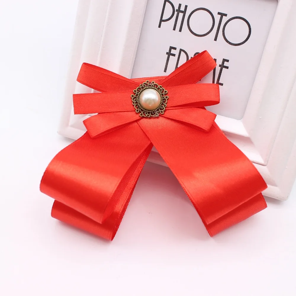 Винтажная брошь в стиле ретро форме банта и рубашки тканевая бутоньерка с иглой