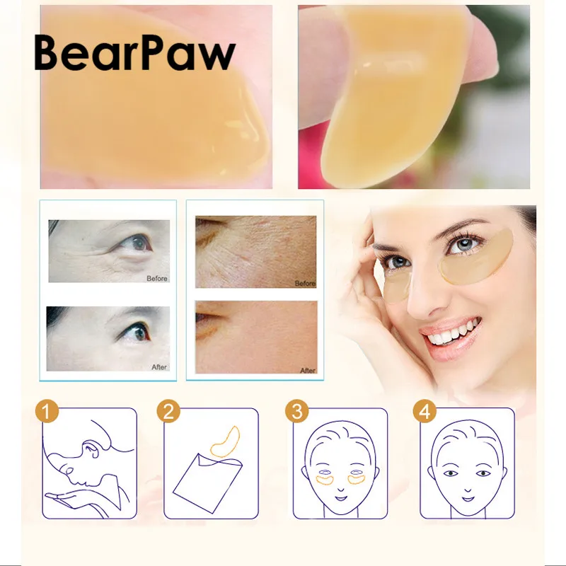 Увлажняющая маска для глаз 1/2/5 пар с кристаллами против старения сна морщин ухода