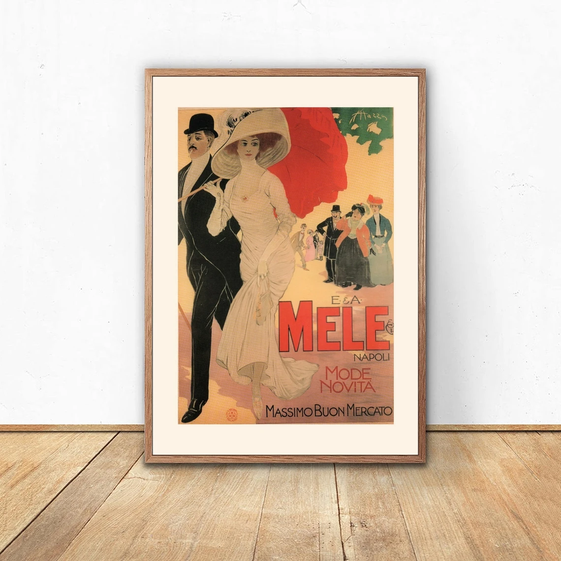 

Античный модный плакат-итальянский рекламный плакат, античное настенное искусство, винтажное модное настенное искусство, 1908