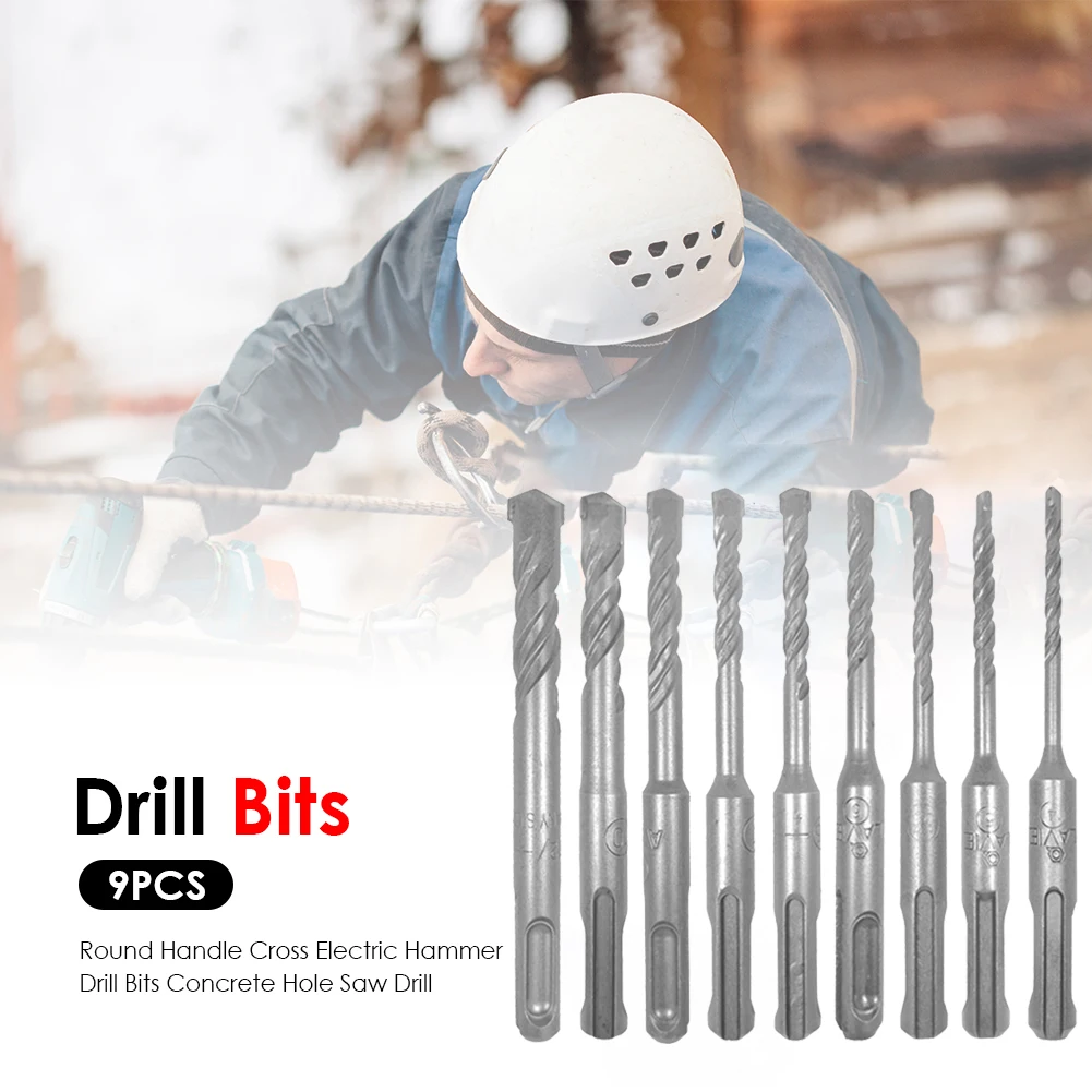 

Spiral Hammer Drill Bit Round Shank Twist Electric Hammer SDS Plus Flathead for Household Metal Easily Handle Parts