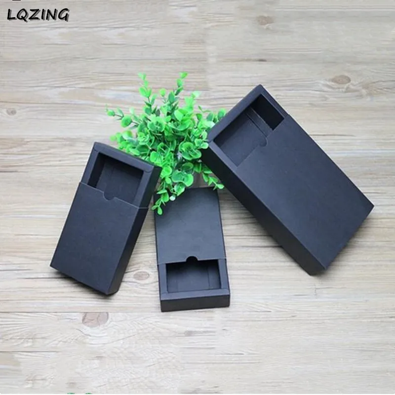 60x Черная бумажная коробка для ящиков модный стиль картонная свадебной вечеринки